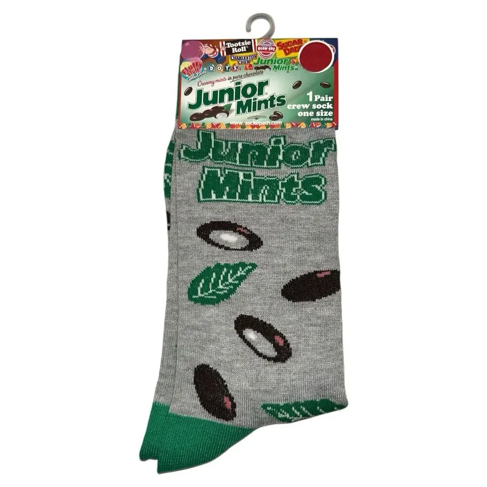 3x Junior Mints Novelty Low Cut and Crew Socks Adult Set One Size